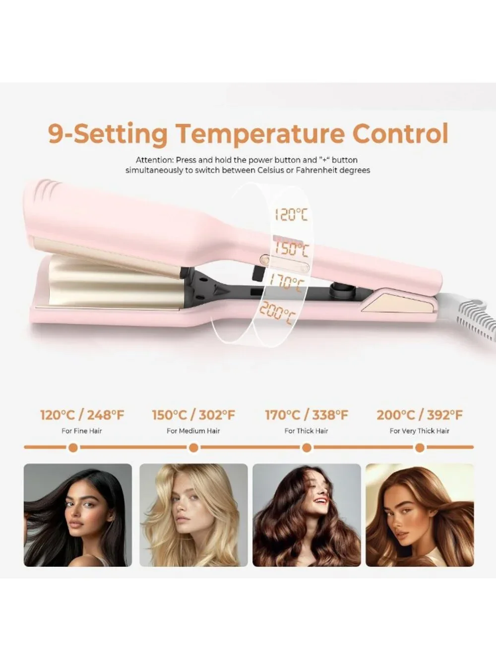 Mini Waver Curling Iron - Ionic Deep Waver with Ceramic 2 Barrel, Easy to Use